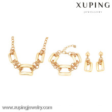 63725 Xuping 18k vergoldet Armband und Ohrring Halskette Geschenk-Sets ohne Stein